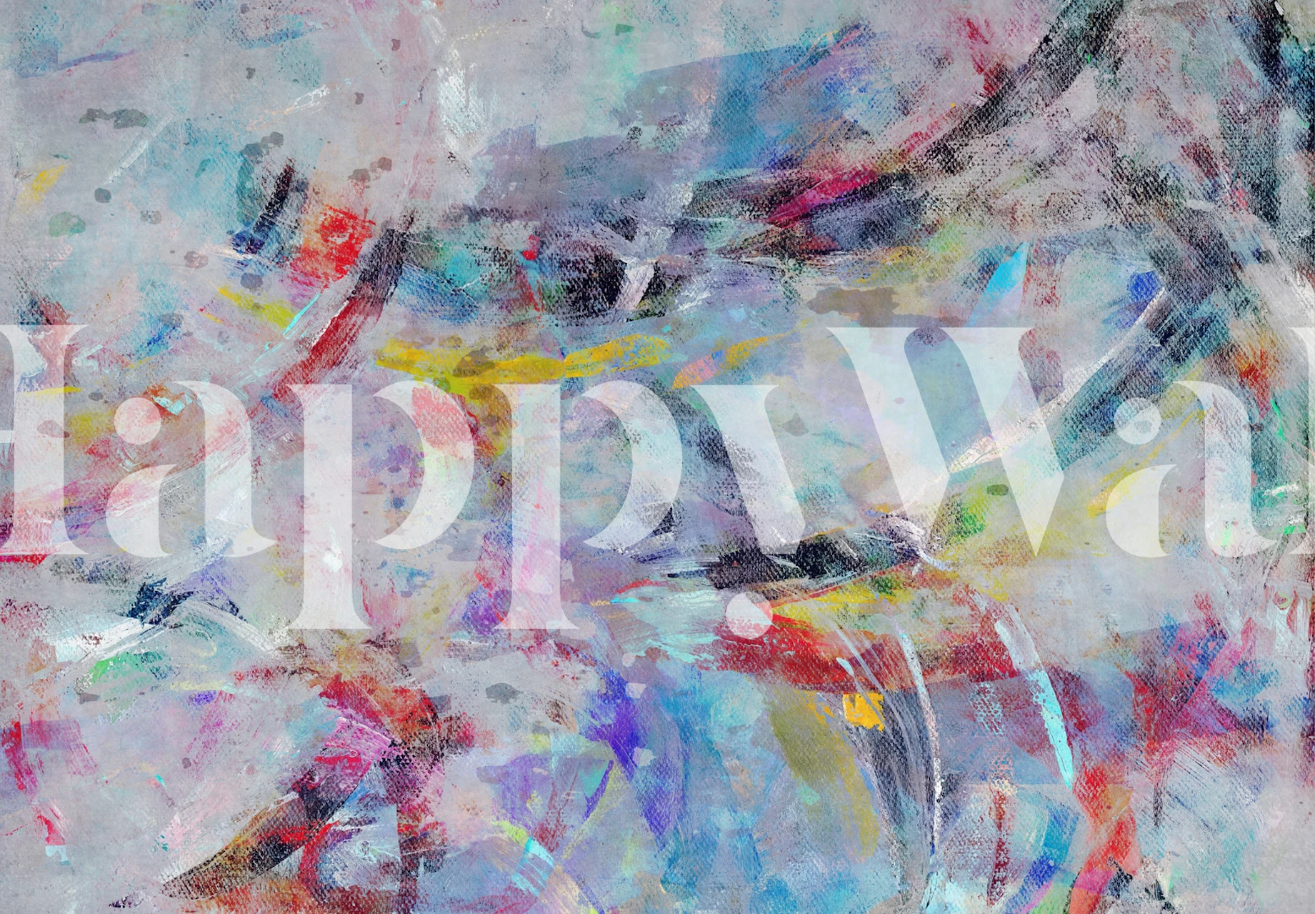 Random Brush Strokes behang in een kamer