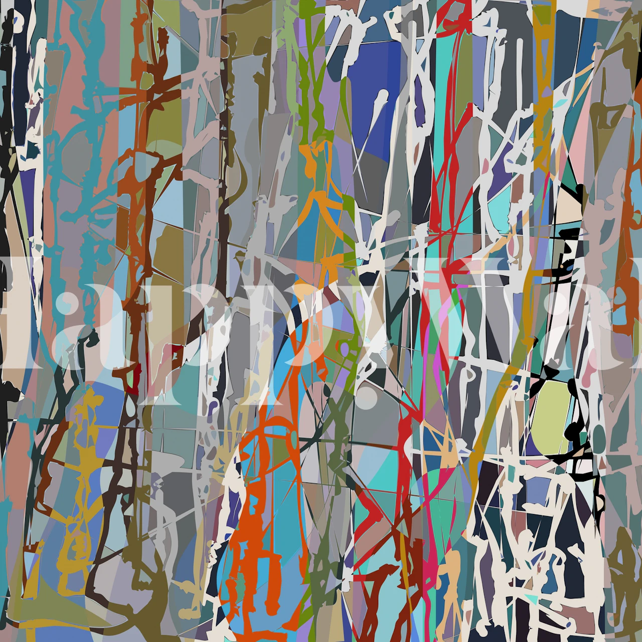 Pollock Wink 12 behang in een kamer setting