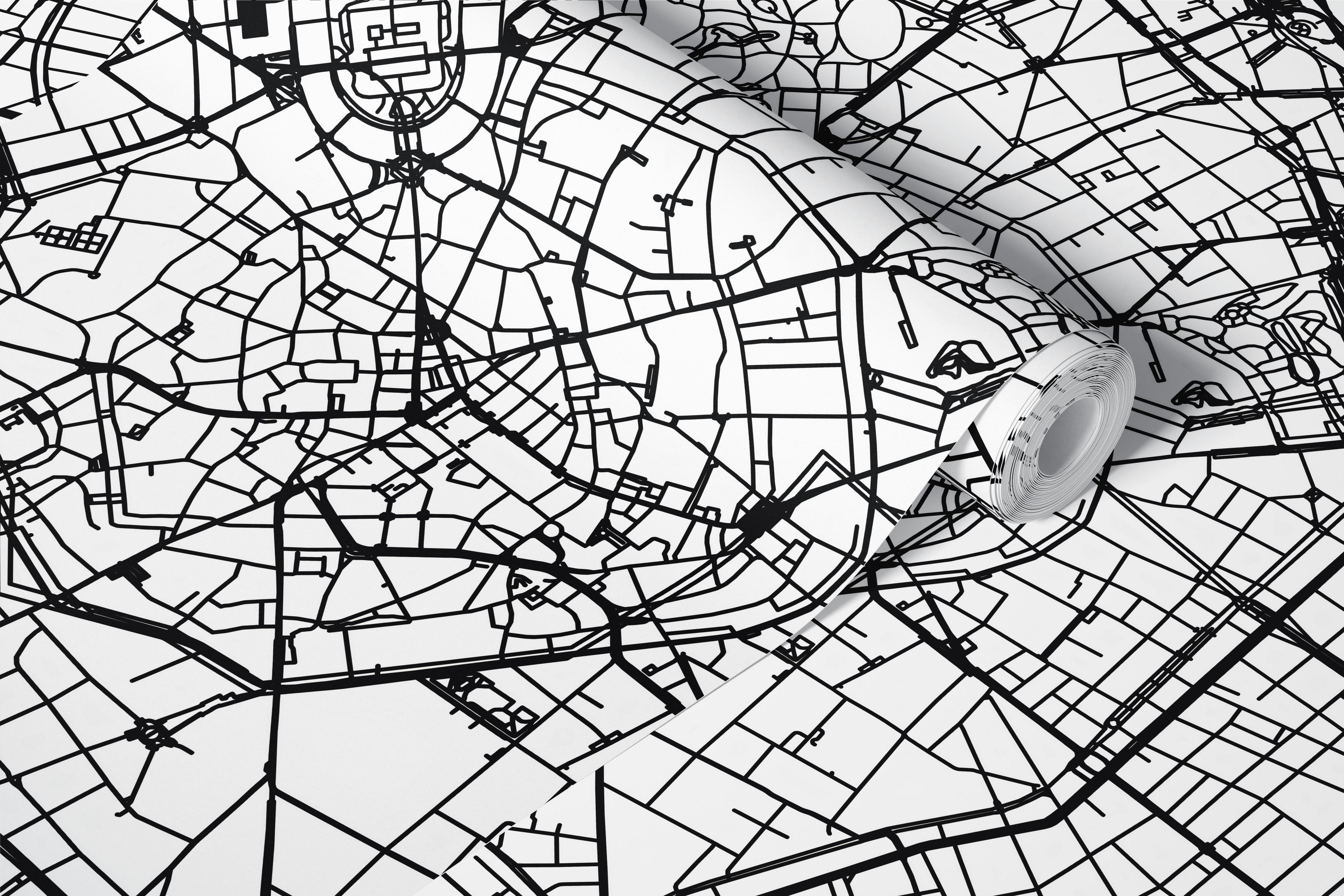 Milan map wallpaper in a modern room