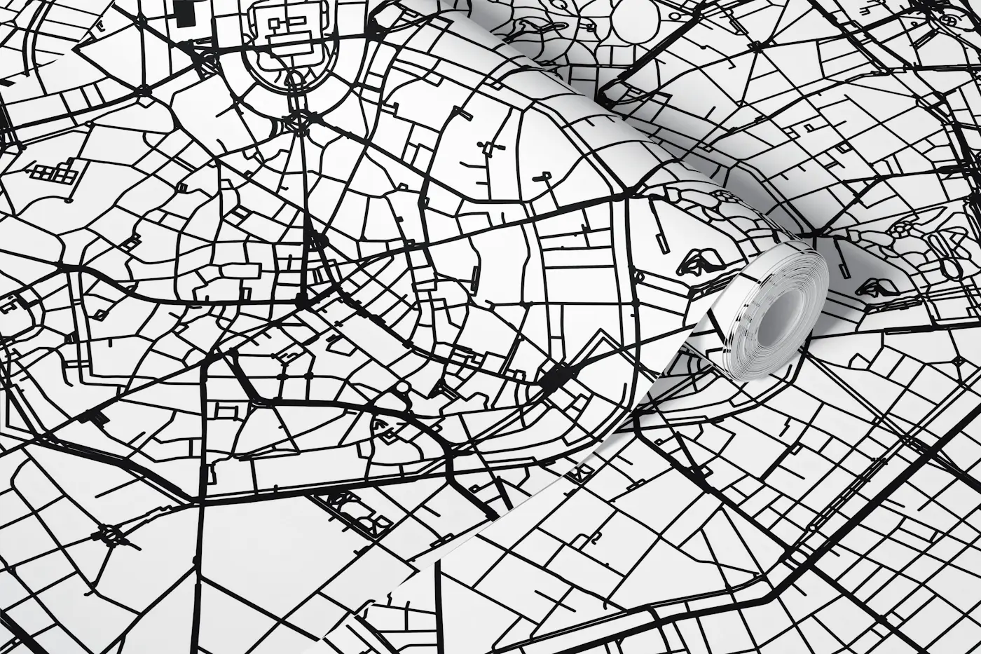Milan Map wallpaper roll