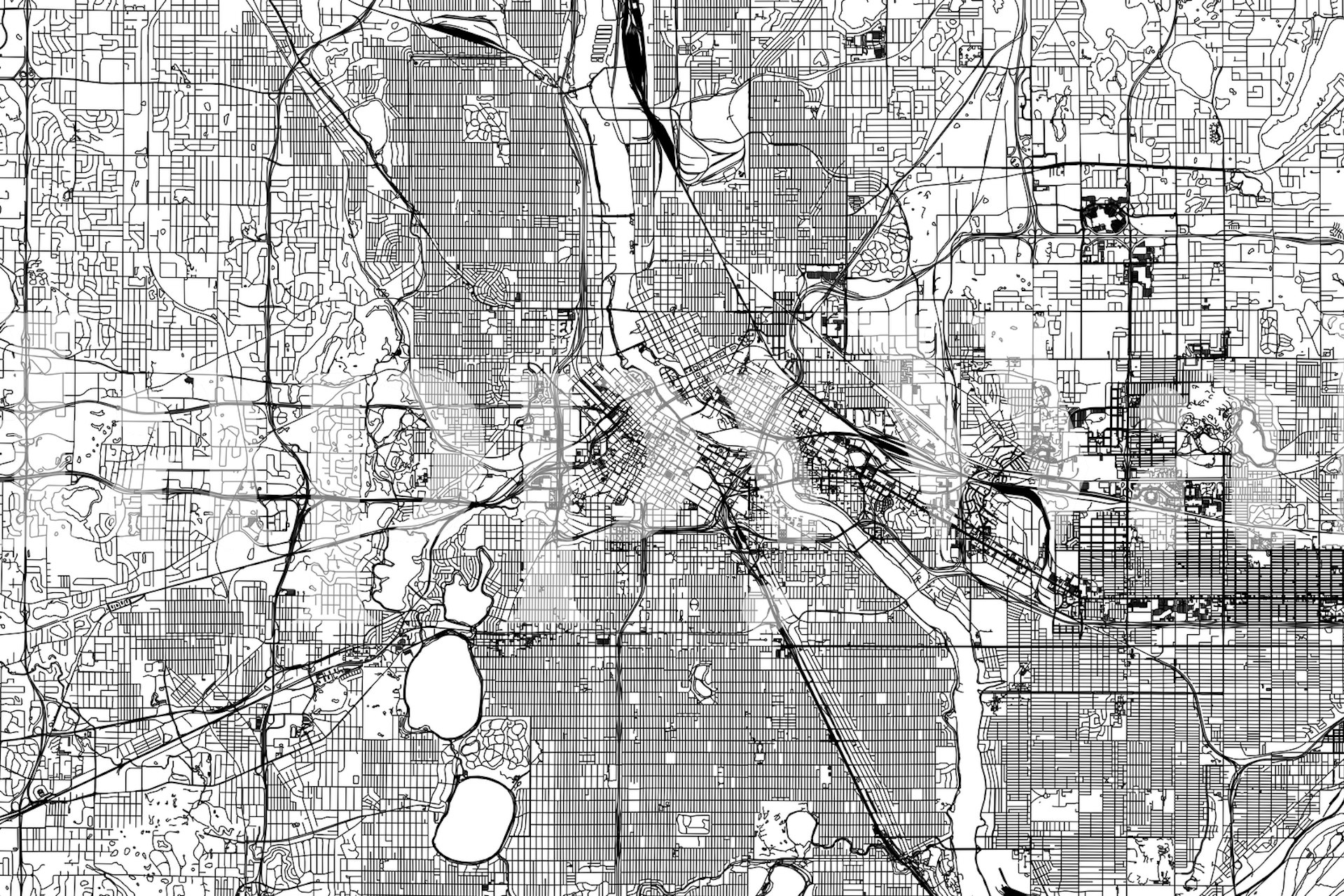 Papel de parede Minneapolis Map exibido em um quarto