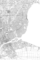 Detroit Map Portrait papiers peint
