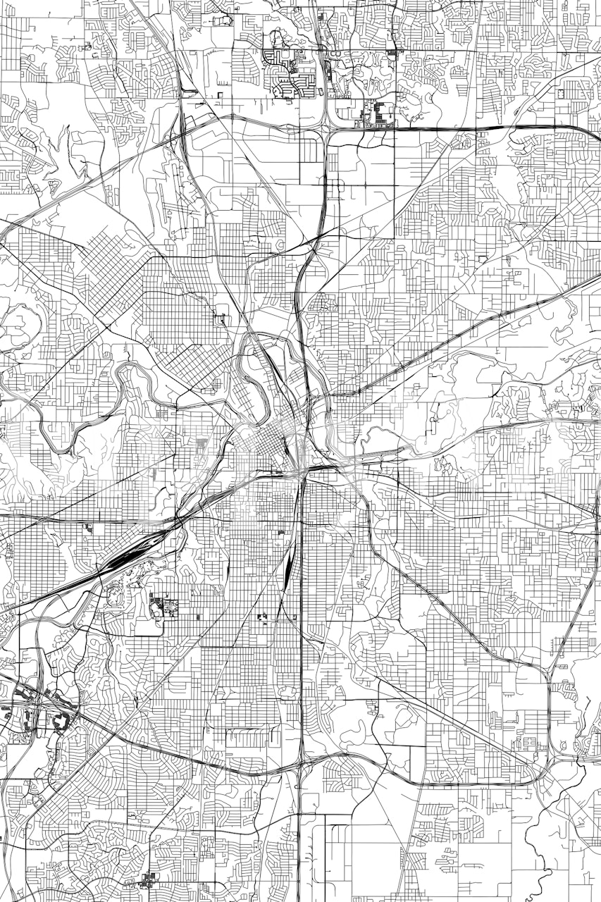 Fort Worth Map Portrait wallpaper in a room