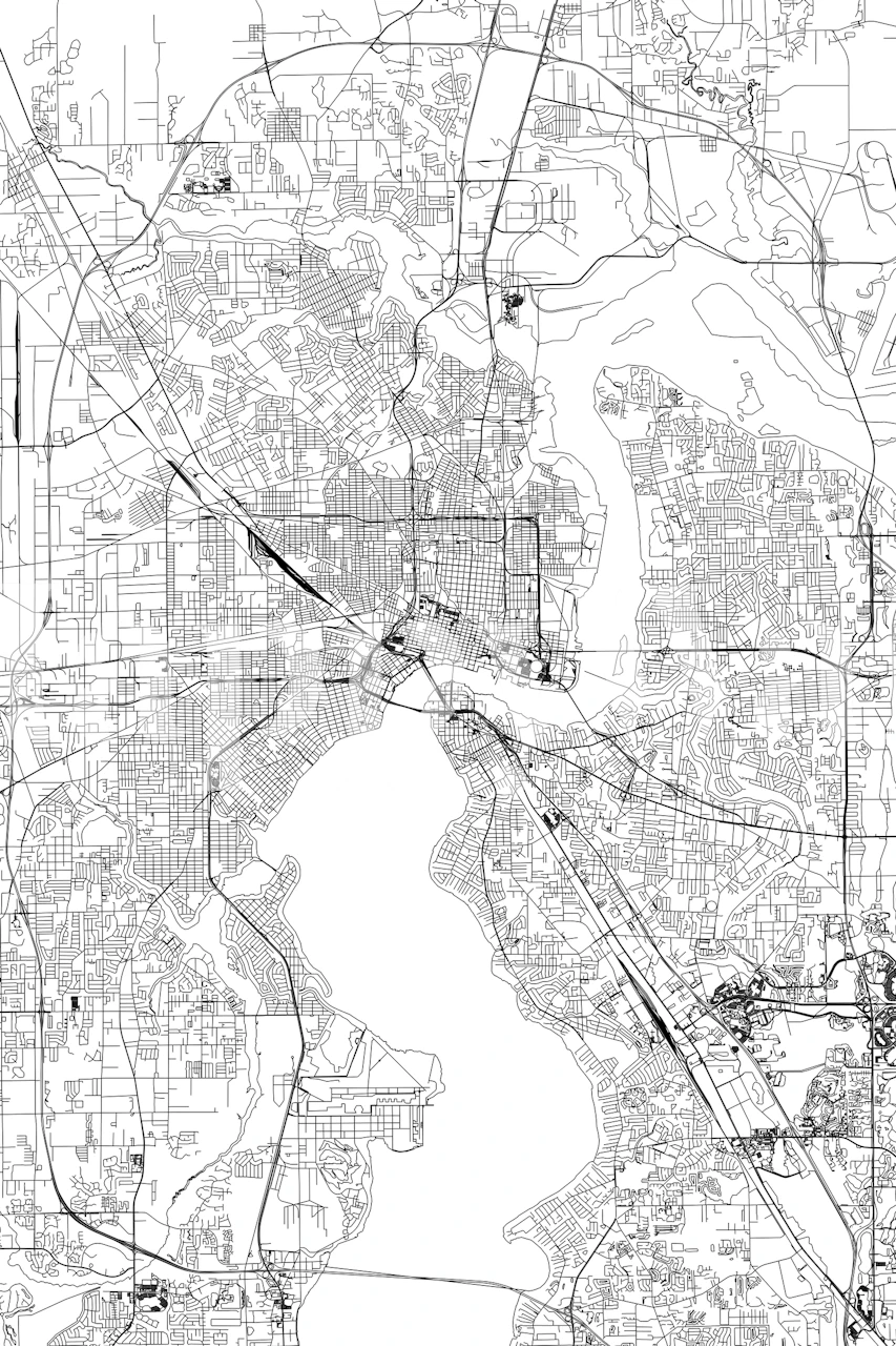 Black and white Jacksonville map design wallpaper