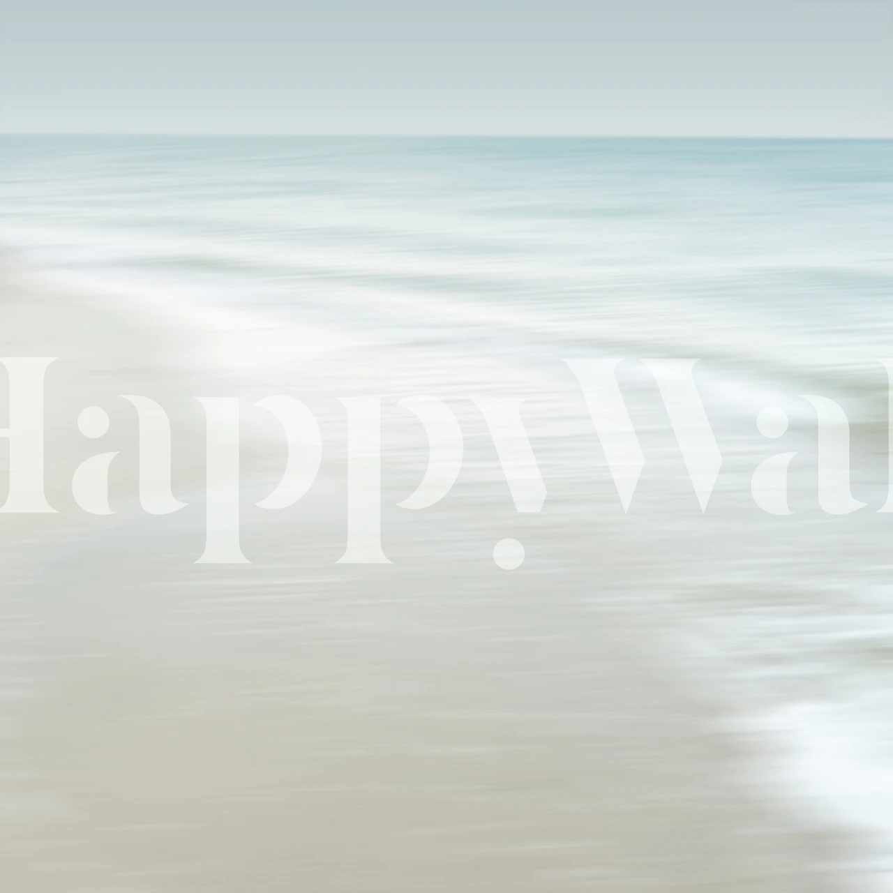 Hav-inspireret tapet i et rum