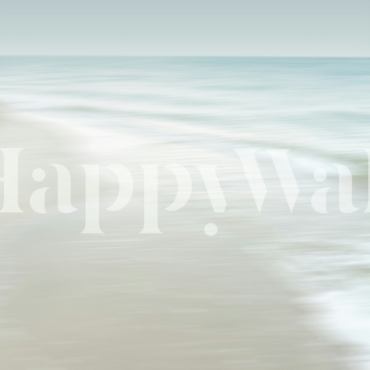 Papel de parede inspirado no oceano em um cômodo