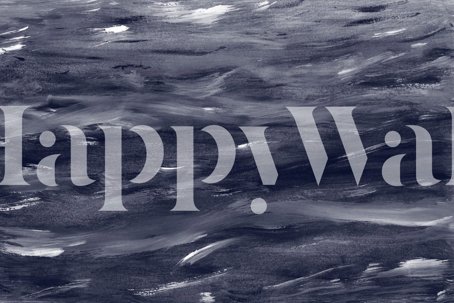 Abstraktní námořnická modř akvarel nástěnná malba s tekutými vzory