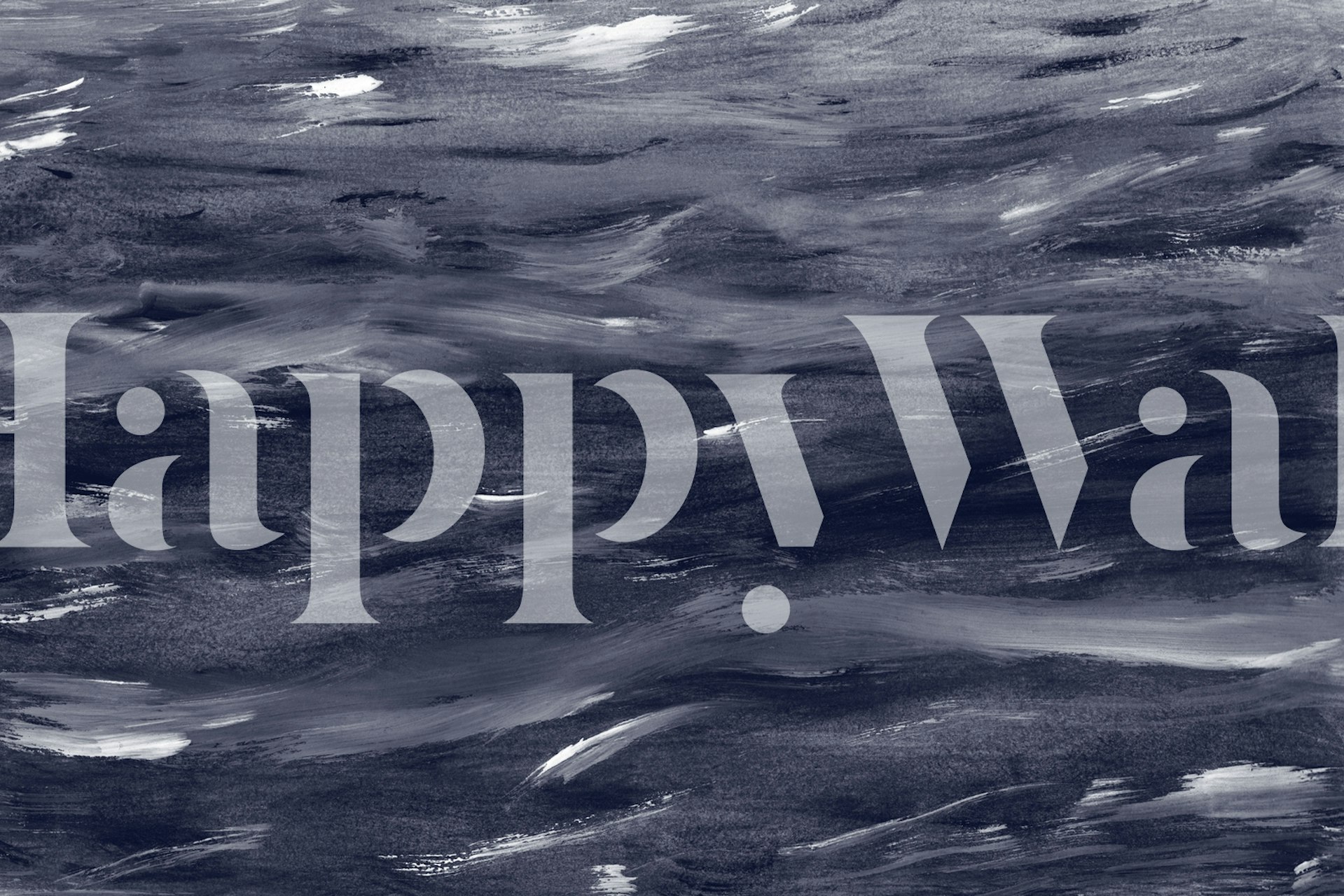 Papier peint aquarelle abstrait bleu marine aux motifs fluides