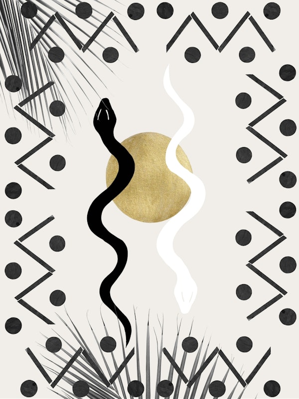 Yin Yang Snakes Moon Palm 1