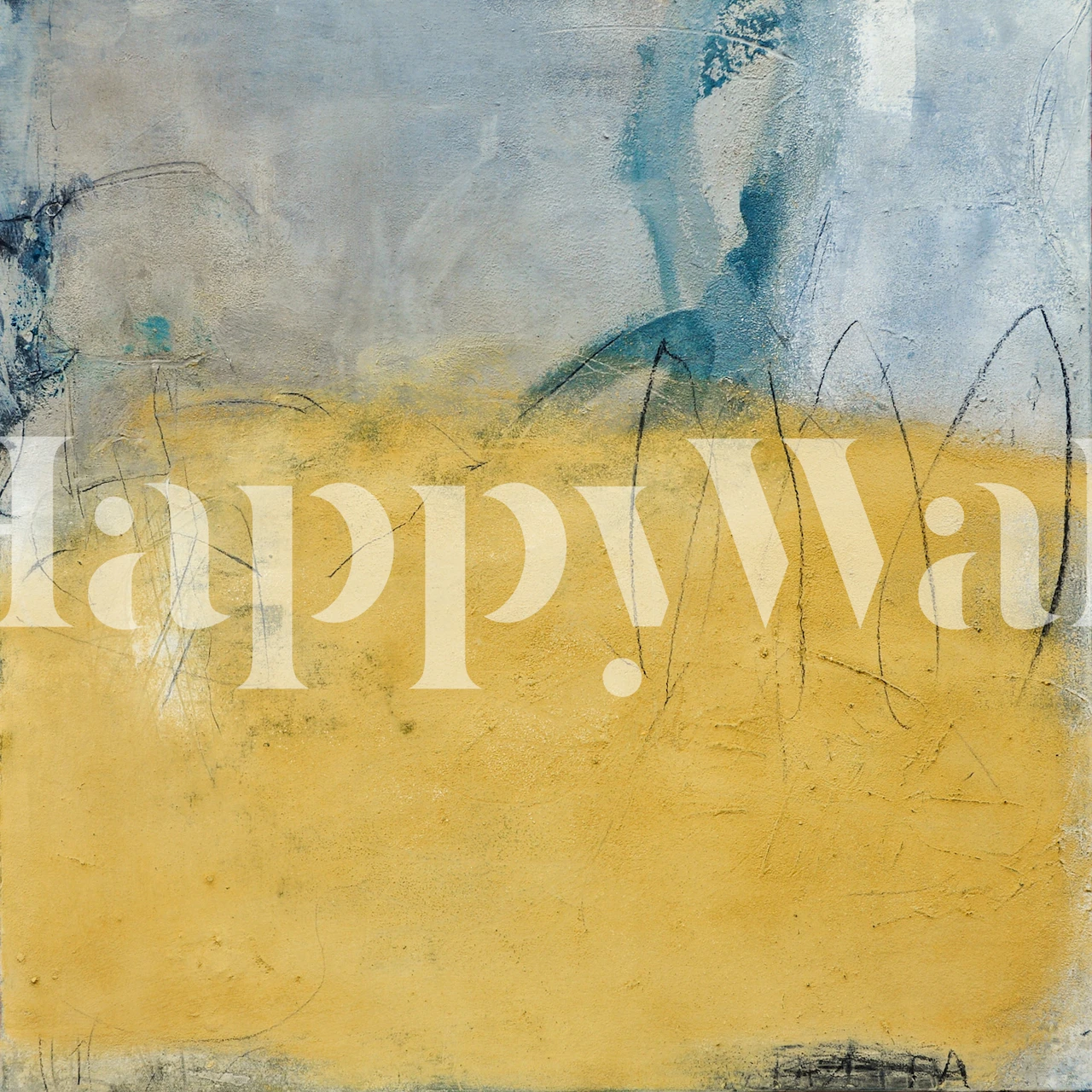 Abstract wallpaper design in a room