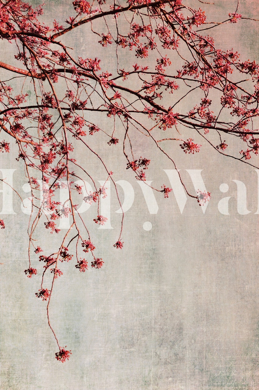 Tapetdesign med spring branches och blommor