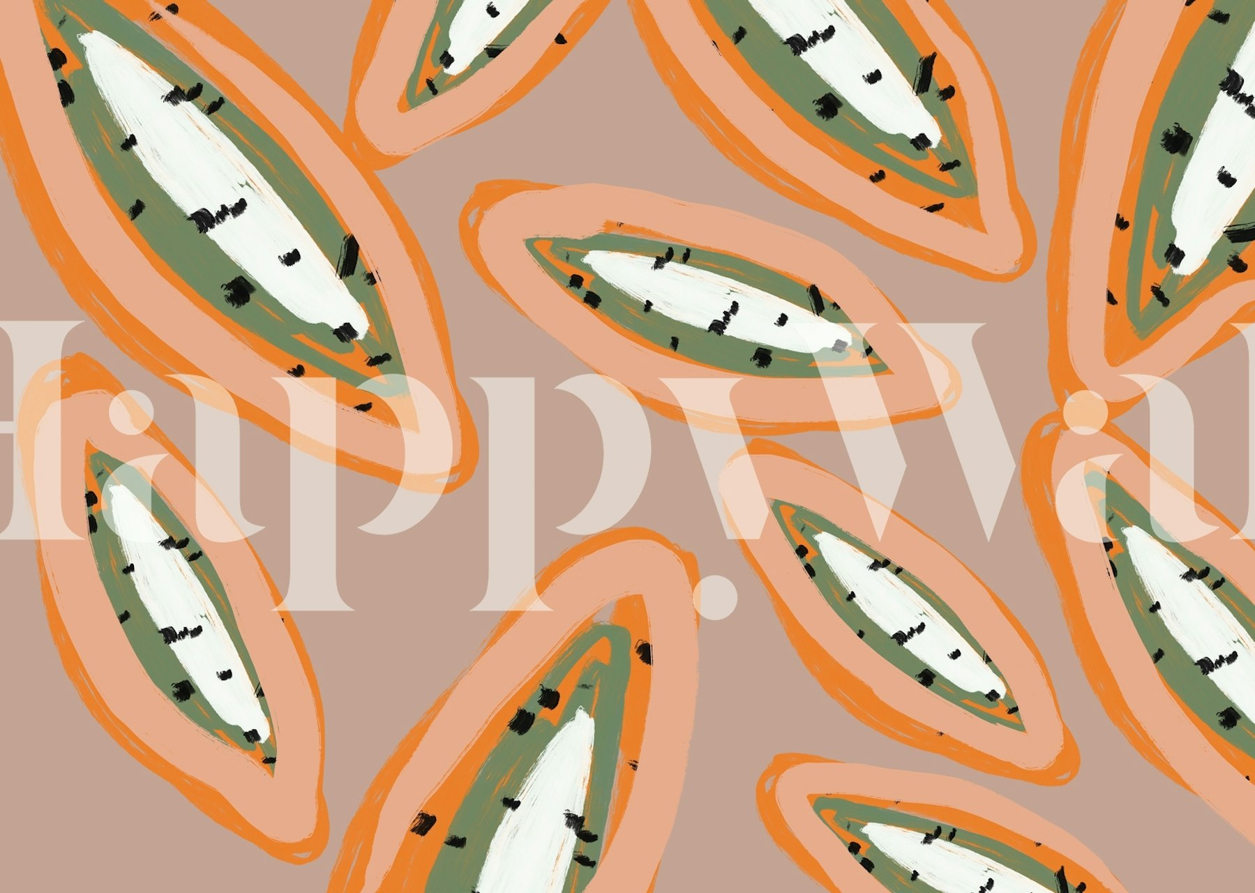 Papaya Mix wallpaper displayed in a room