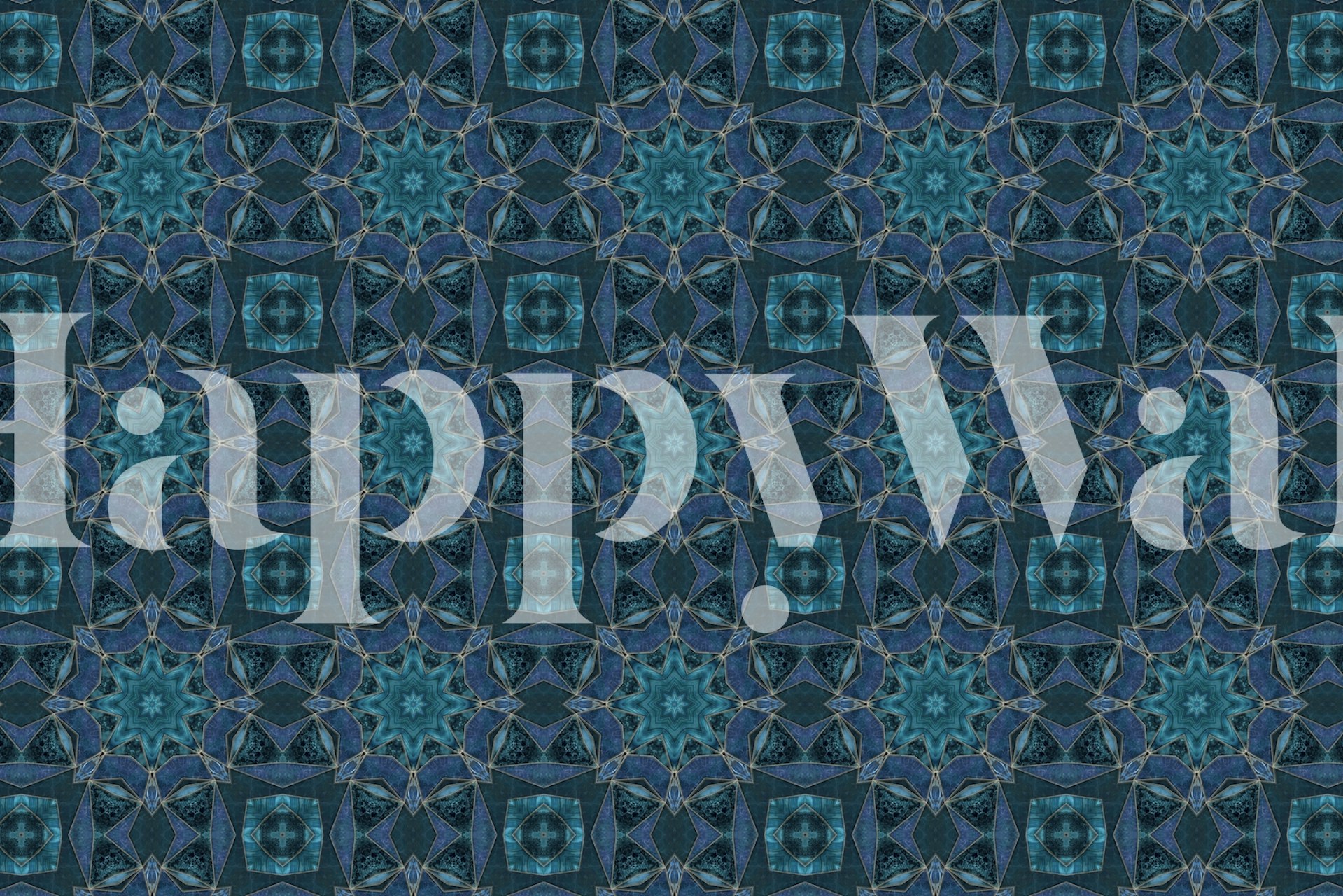 Elegantní fototapeta mandala z modrého mramoru se vzory drahokamů