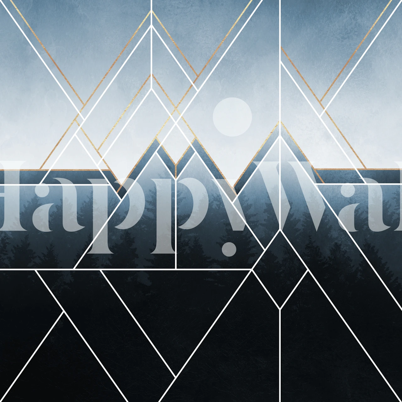 Fading North -tapetti tyylikkäässä huoneessa