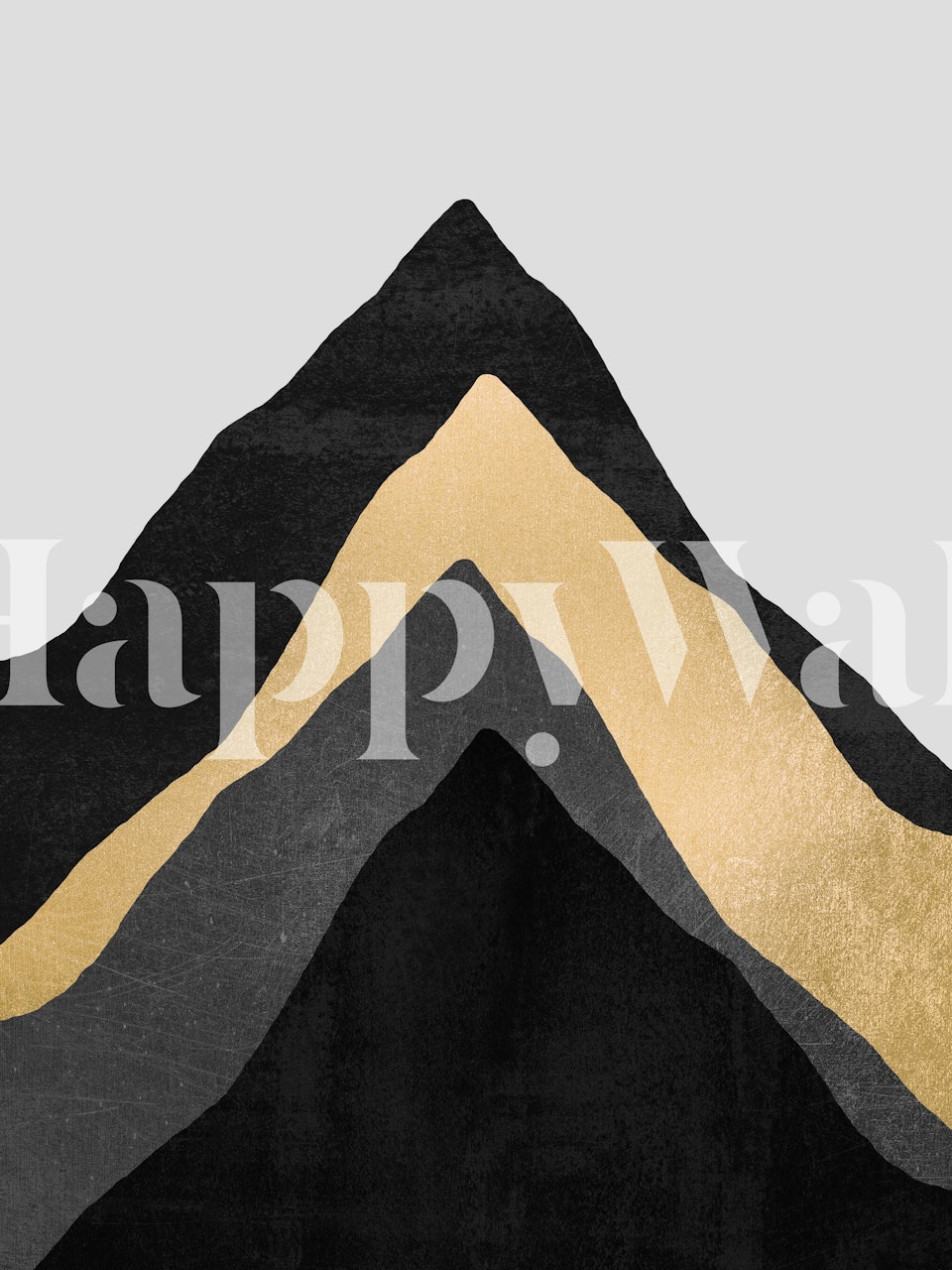 Black and gold mountain pattern wallpaper