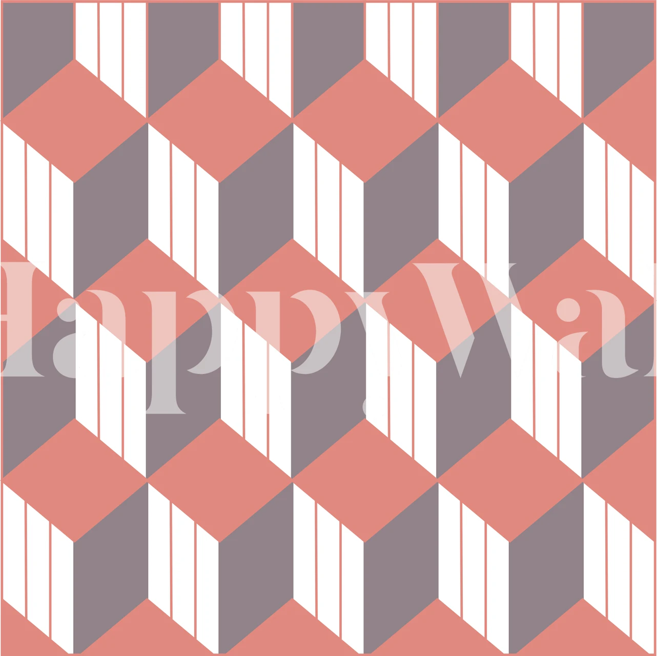 3D Ash Grey Cube Illusion wallpaper in a room