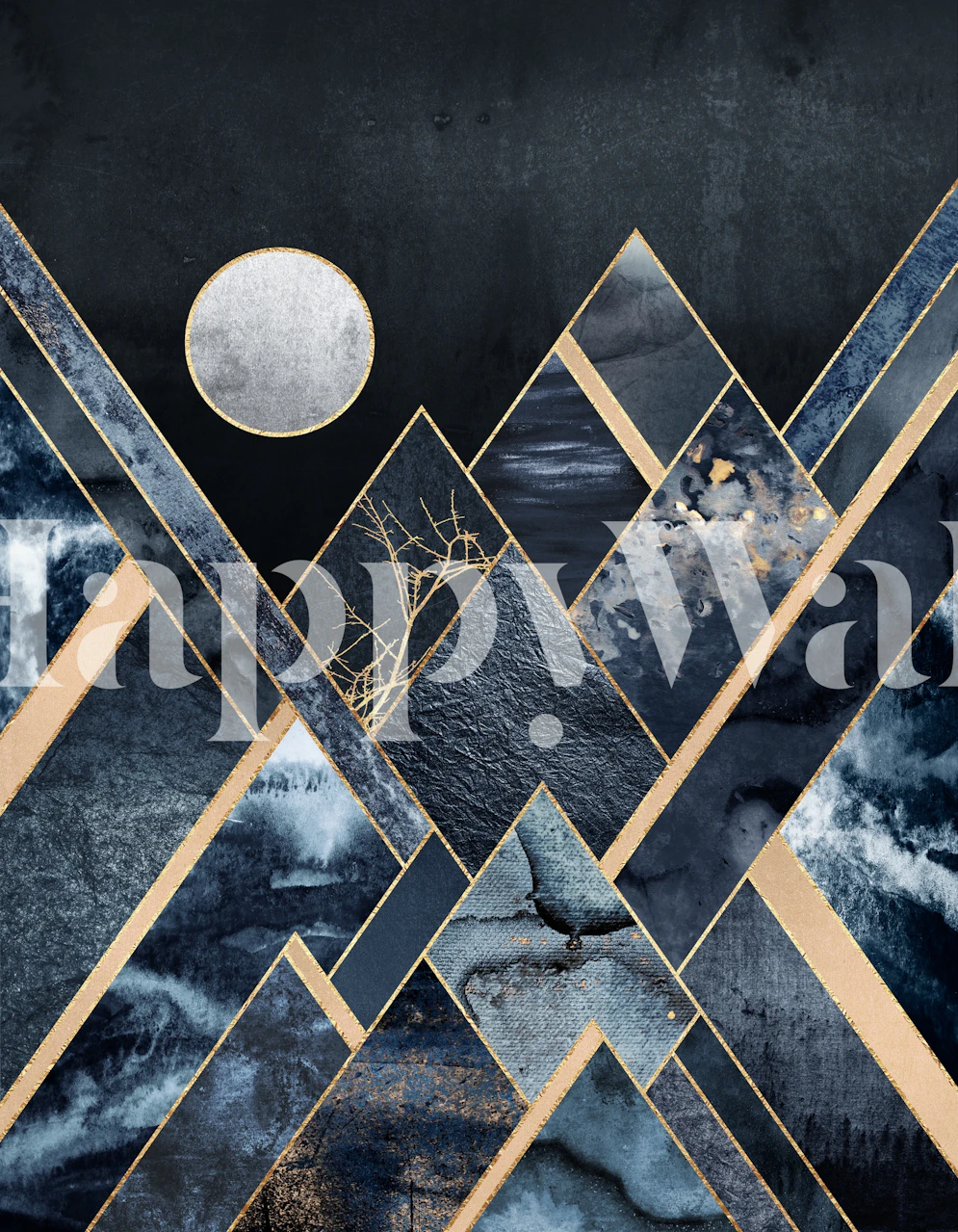 Papiers peints Stormy Mountains affichés dans une pièce