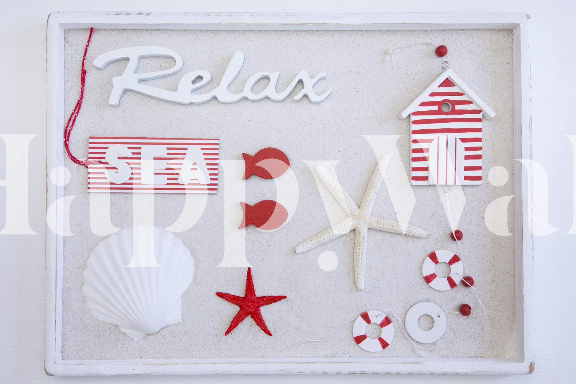 Coastal Flat Lay tapetdesign i ett rum