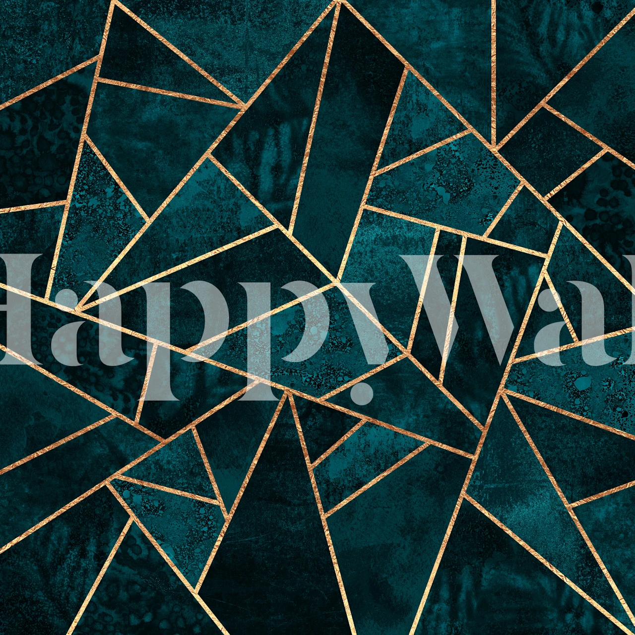 Luxusní tmavě tealová kamenná tapeta