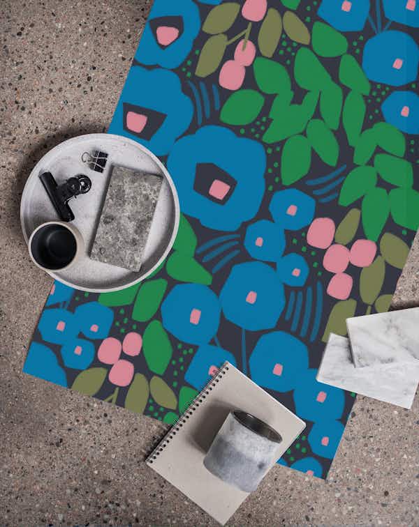 Love a Blue Flower Wallpaper Happywall