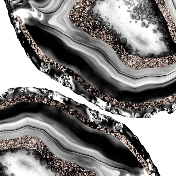 Agate Rose Gold Glitter 3