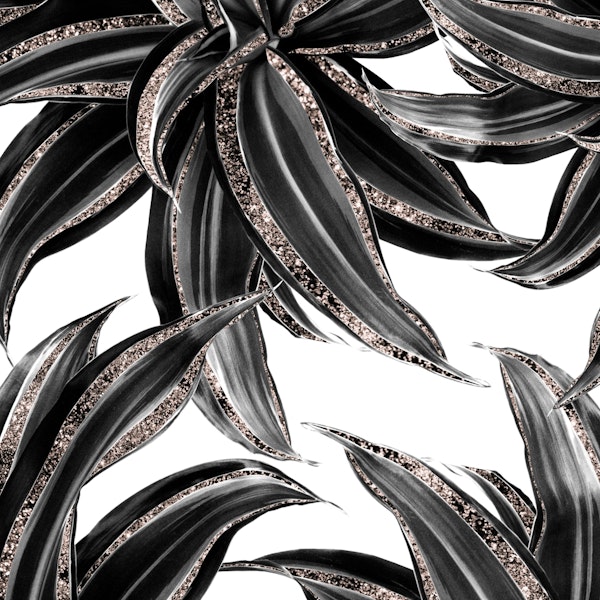 Tropical Leaves Rose Gold 1
