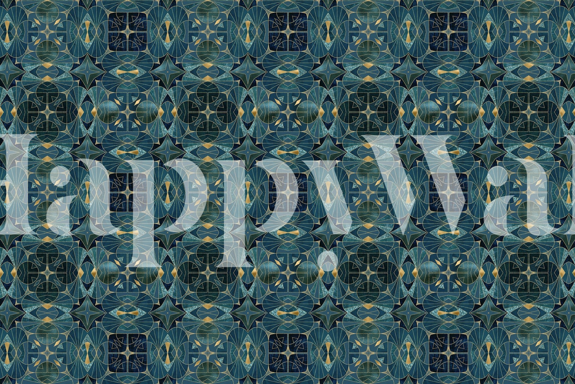 Retro Art Deco wallpaper design en una habitación