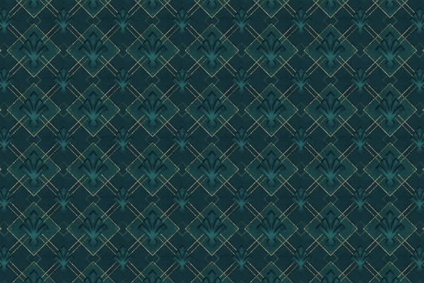 Art Deco Emerald Teal Gold