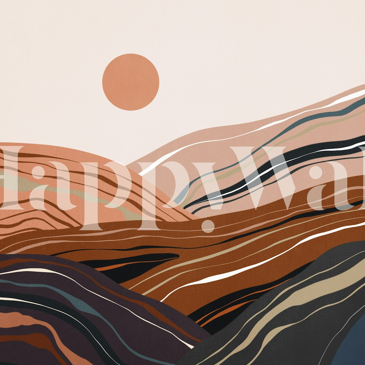 Mineral inspired landscapes Tapete in einem Raum