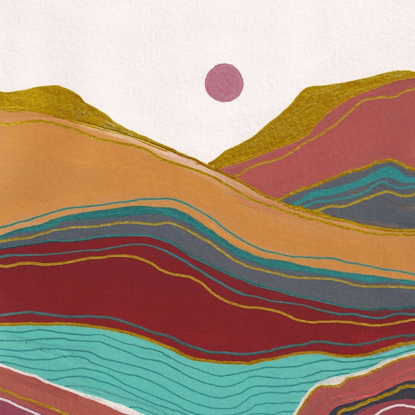 Retro rainbow landscape 2