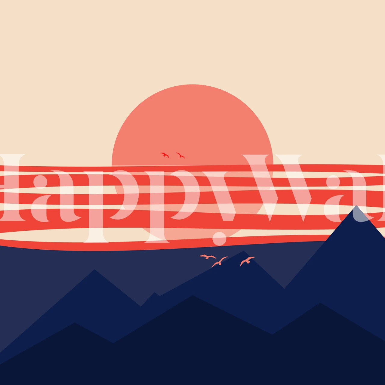 Minimal Sunset 4 wallpaper displayed in a room