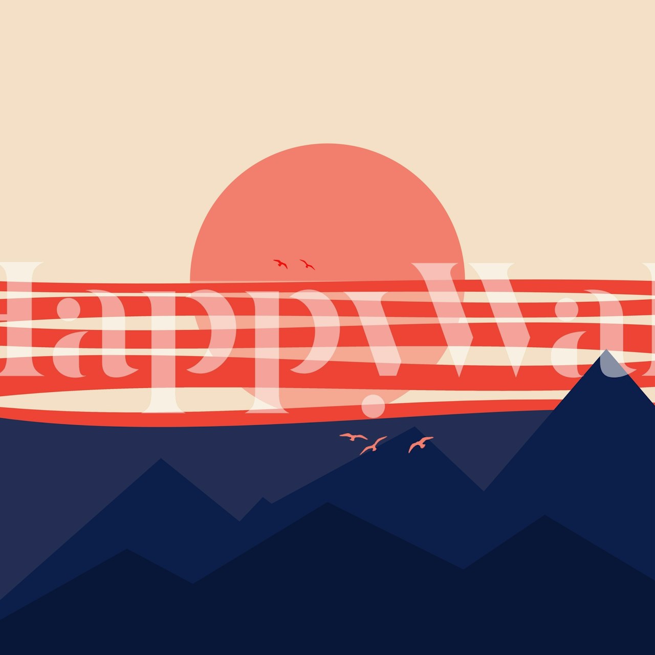 Minimal Sunset 4 wallpaper displayed in a room