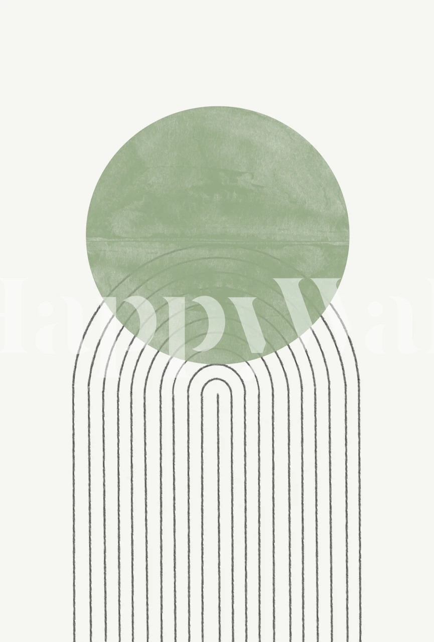 Green Moon wallpaper design in a room