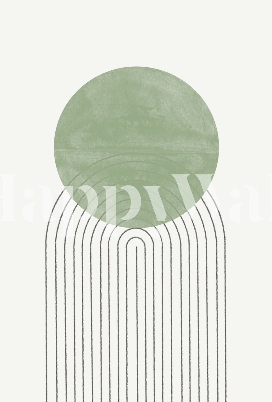 Green Moon wallpaper design in a room