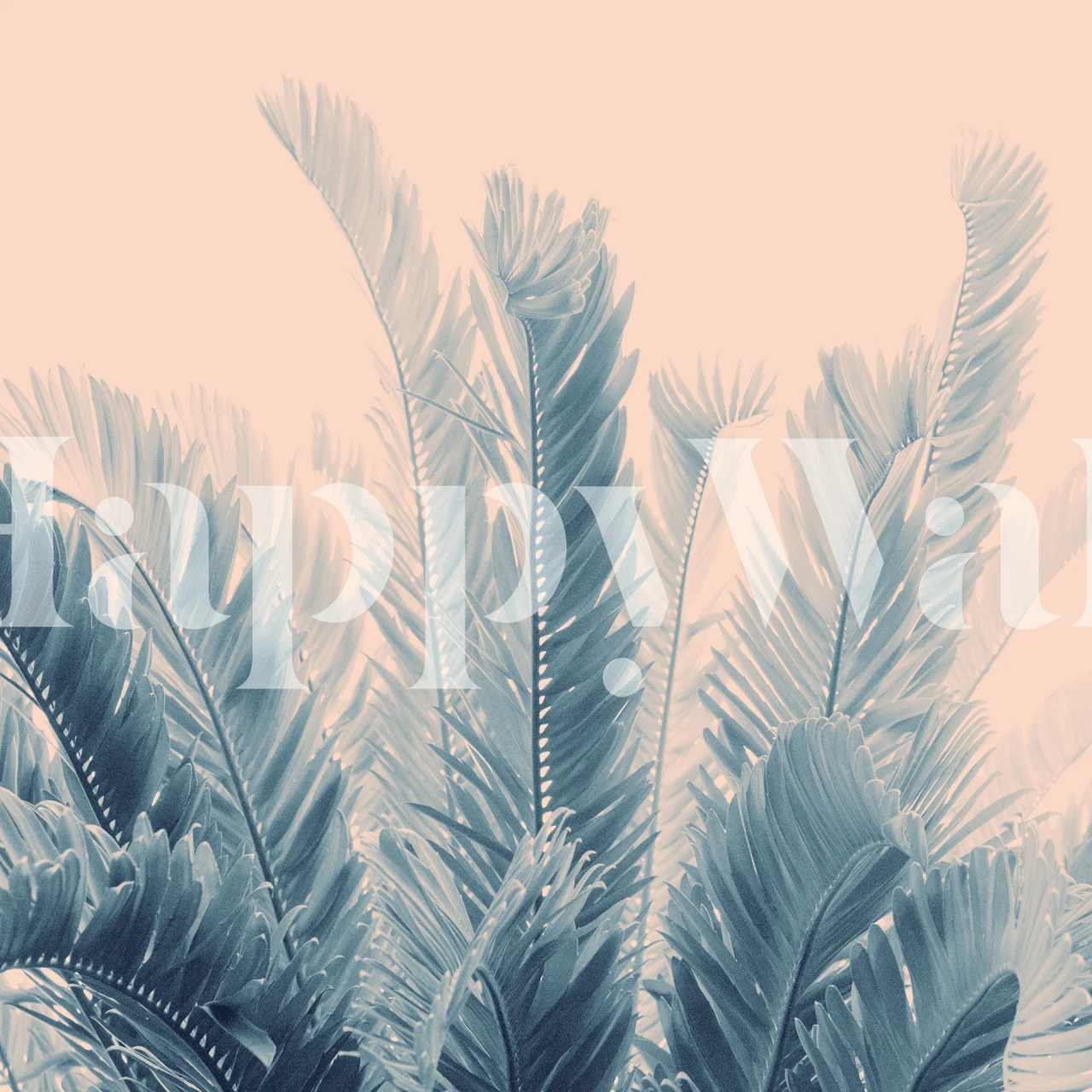 Tropical Leaves Dream 4 fotobehang met blauwe bladeren voor een rustgevend interieur