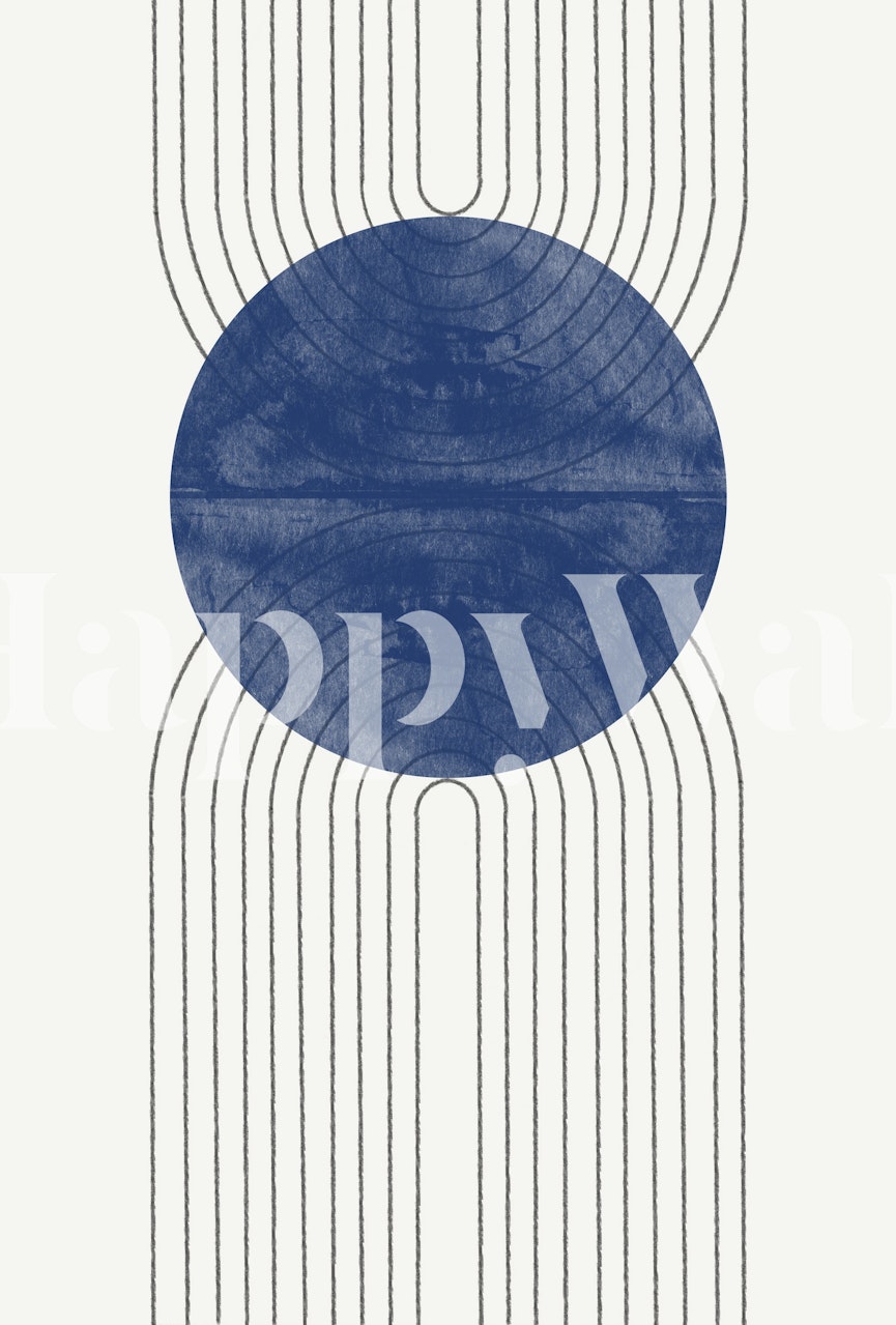 papel de parede Blue Moon II em um quarto