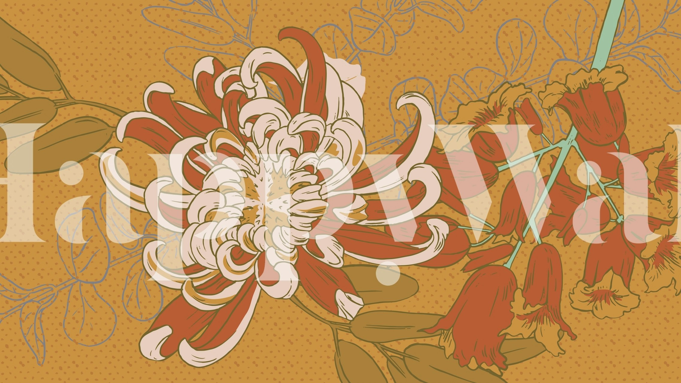 Ταπετσαρία Flowery Flowers σε ένα δωμάτιο