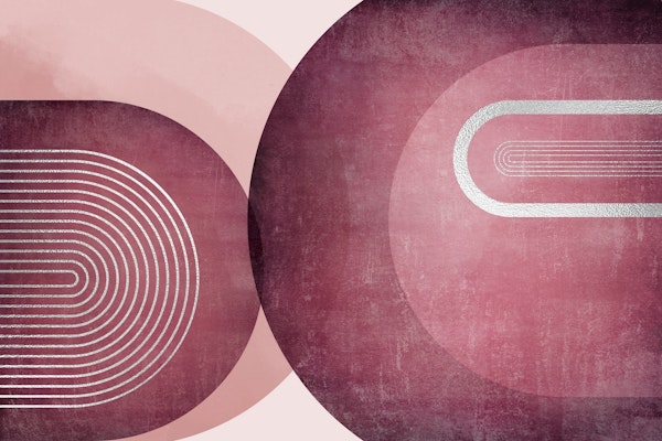 Mid Century Burgundy Silver