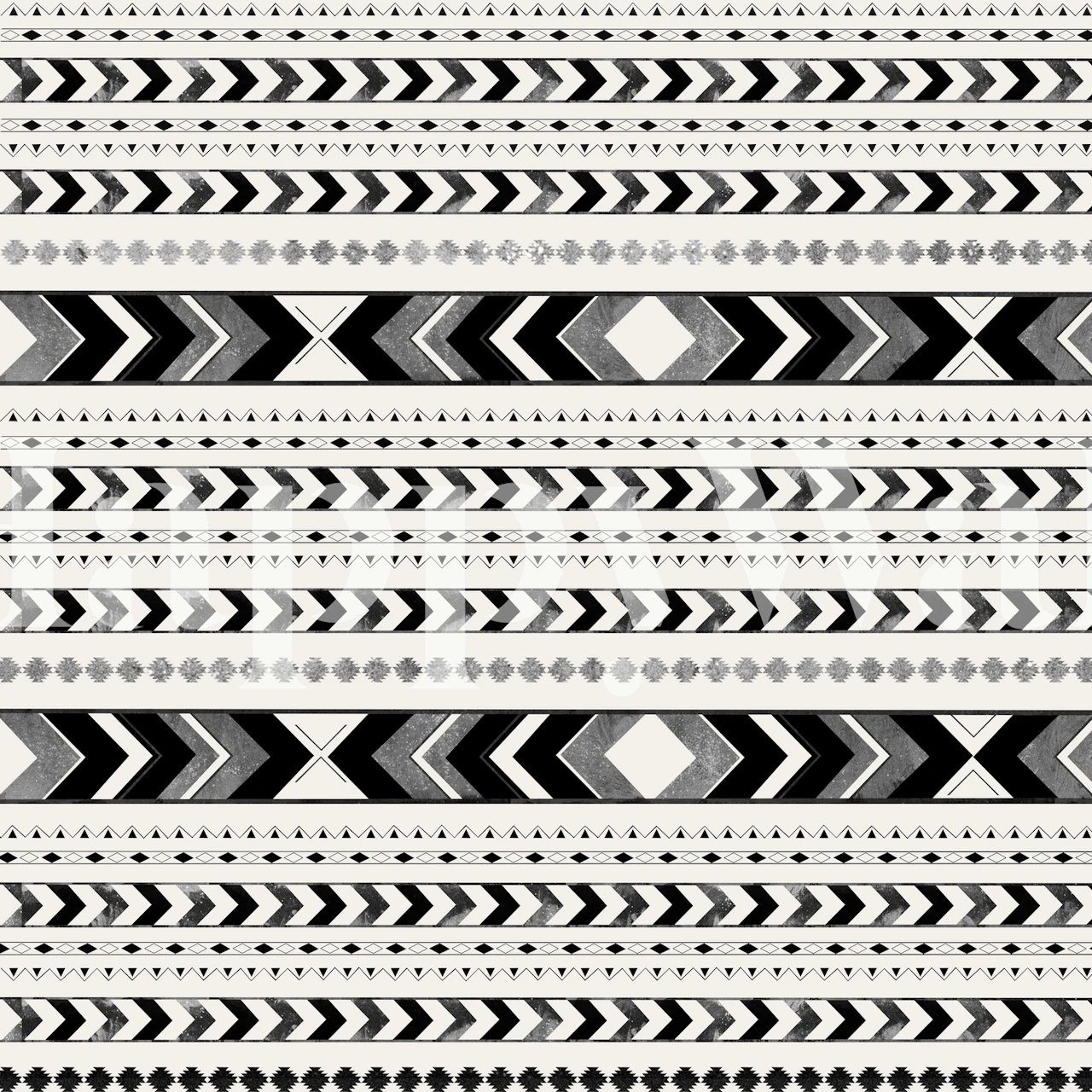 Tribal arrow pattern in black and white wallpaper