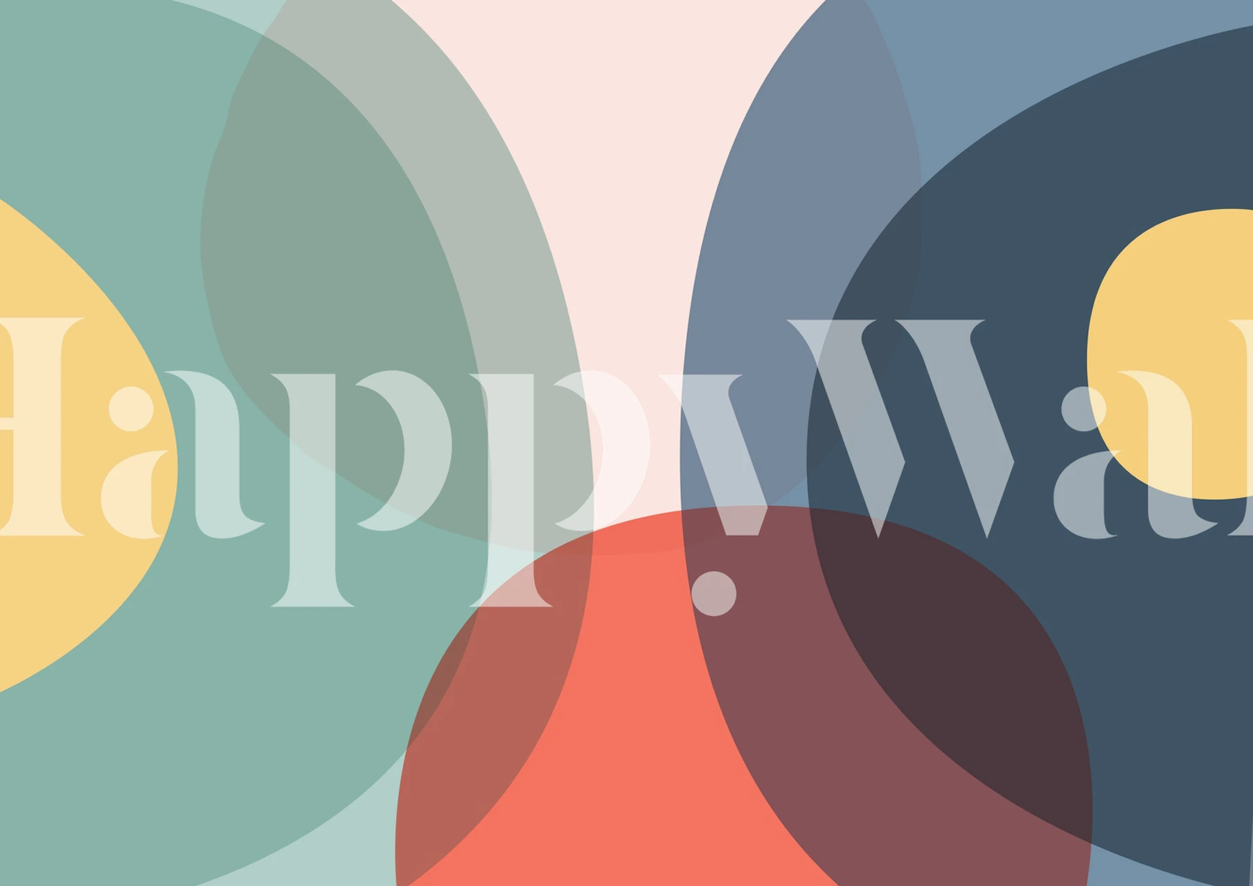 Colorful overlapping circles in retro style wallpaper