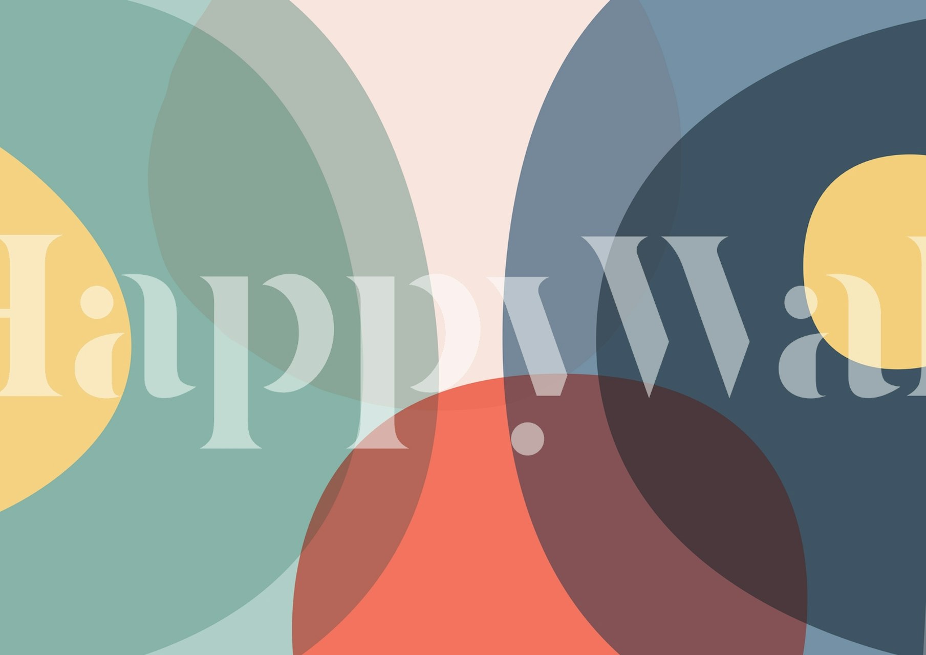 Colorful overlapping circles in retro style wallpaper