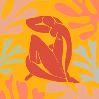 Matisse Inspired Beach Orange tapete