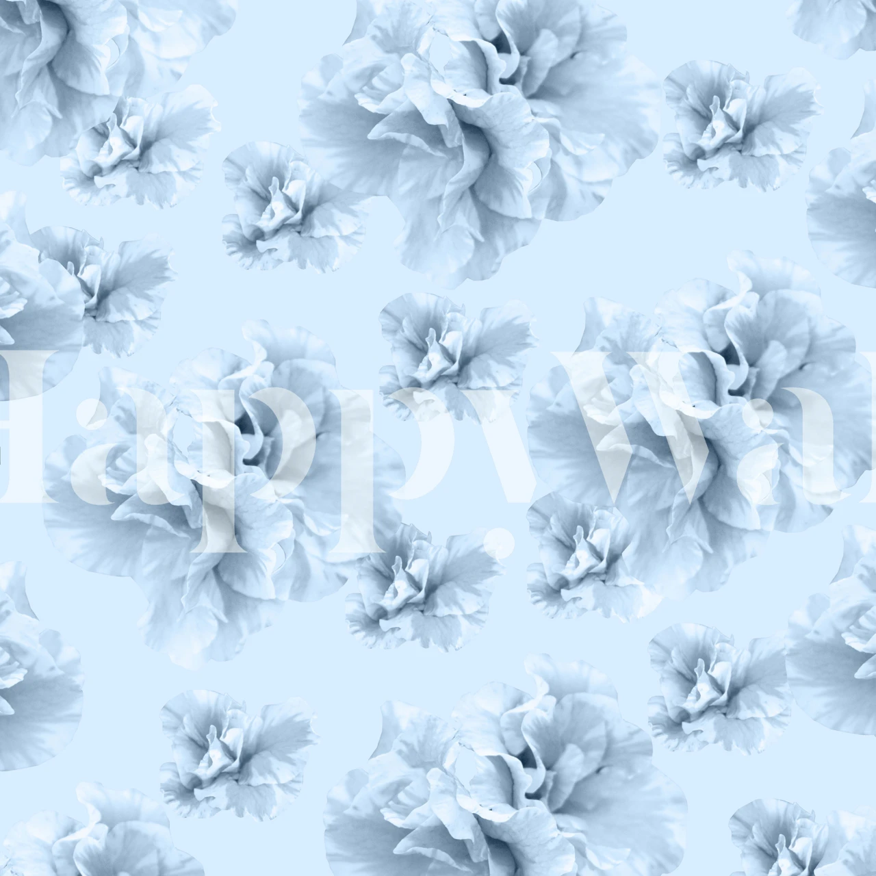 Light blue azalea flower wallpaper in a room