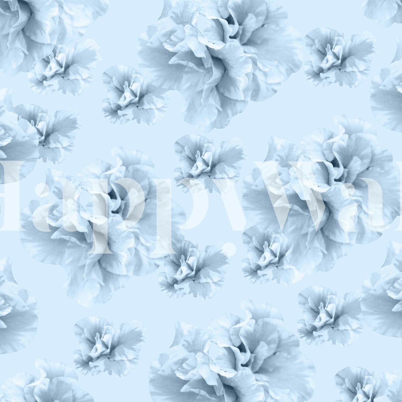 Light blue azalea flower wallpaper in a room