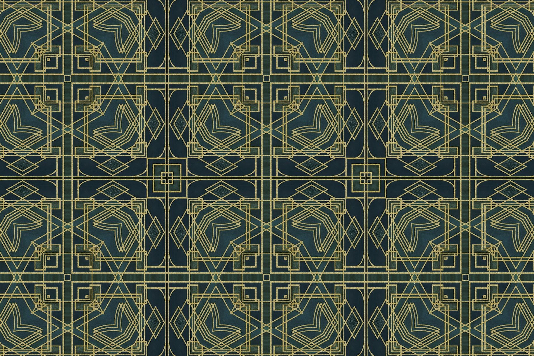 Dark Green And Gold Art Deco wallpaper - Happywall