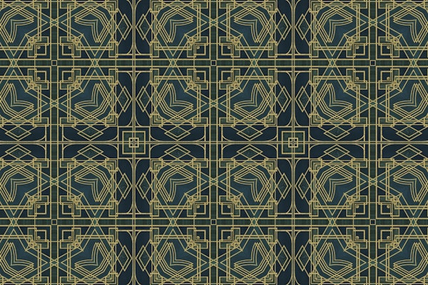 Dark Green And Gold Art Deco