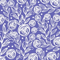 Modern Very Peri Lilac Florals tapete
