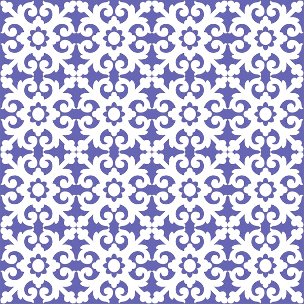 Turkish Very Peri White Mosaic