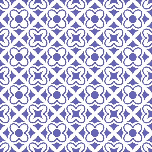 Floral Grid Very Peri White