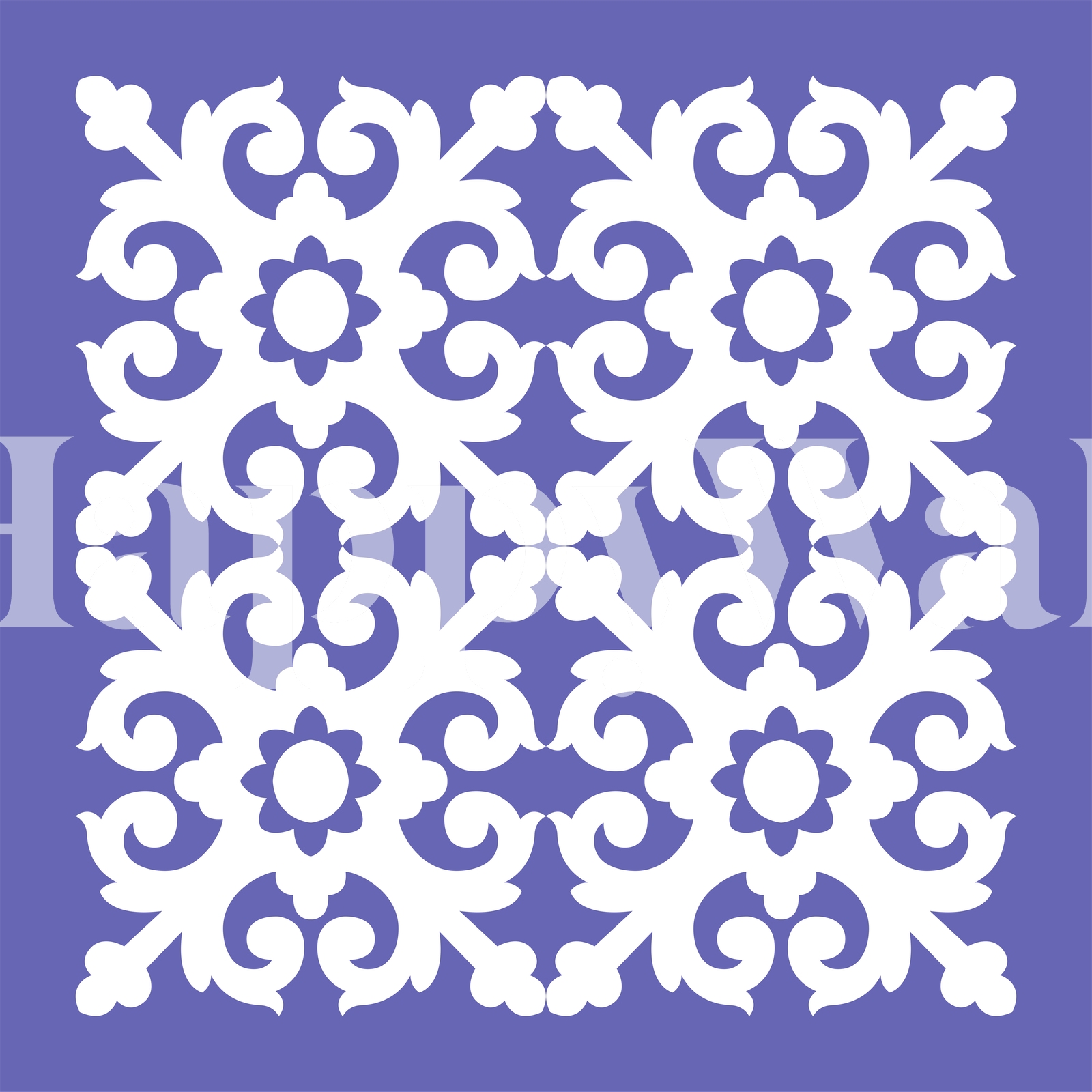 Buy Spanish Tiles Very Peri White wallpaper - Free shipping